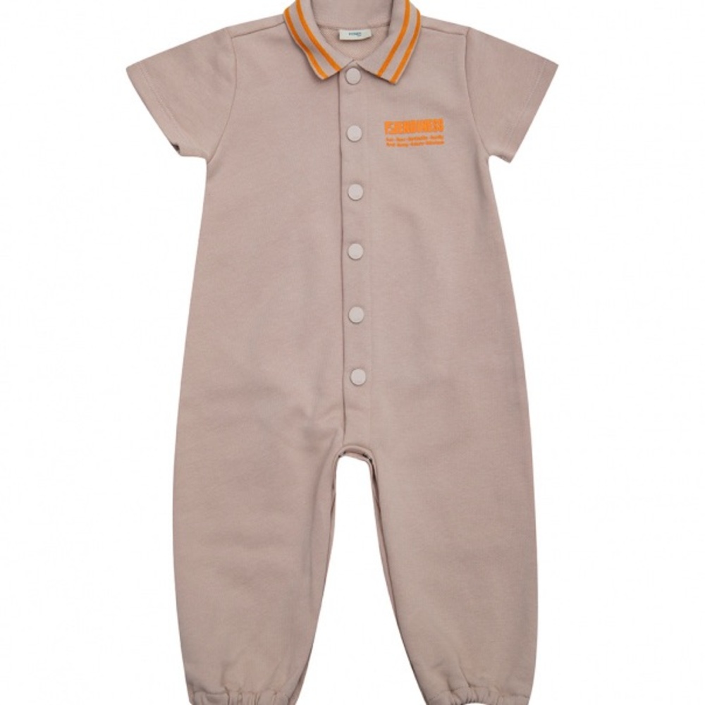 New Fendi Kids Baby Boys Beige Romper - 24 months